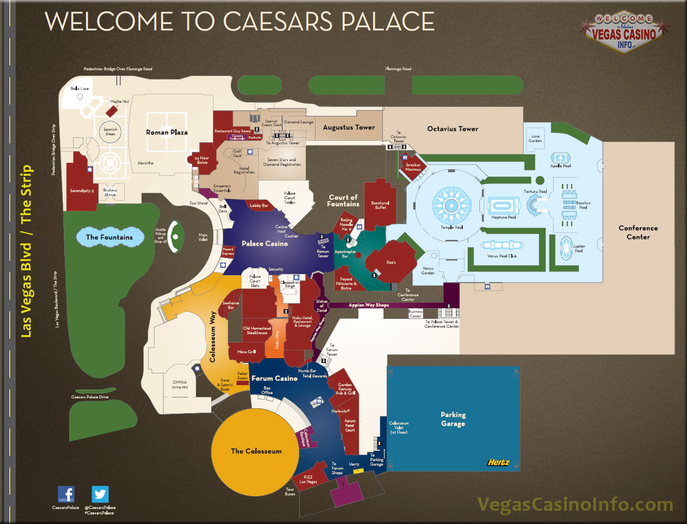 Las Vegas hotel map 2015
