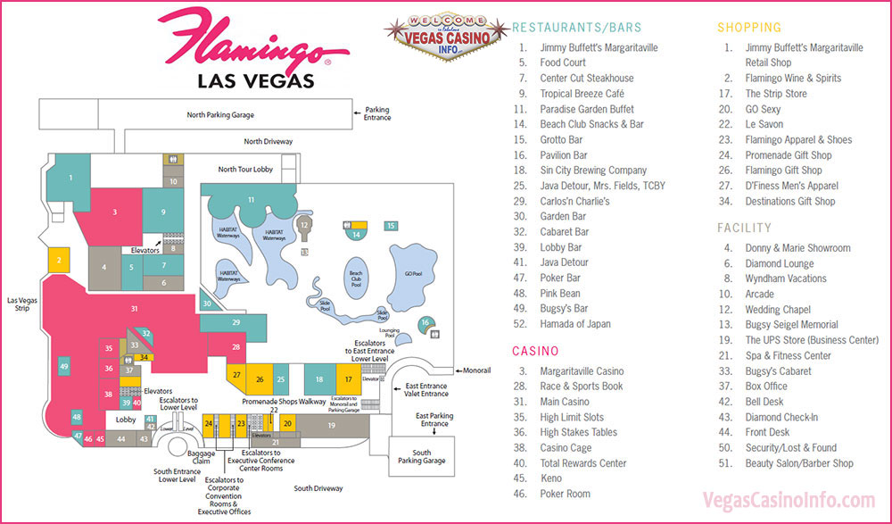 The Flamingo Casino Property Map